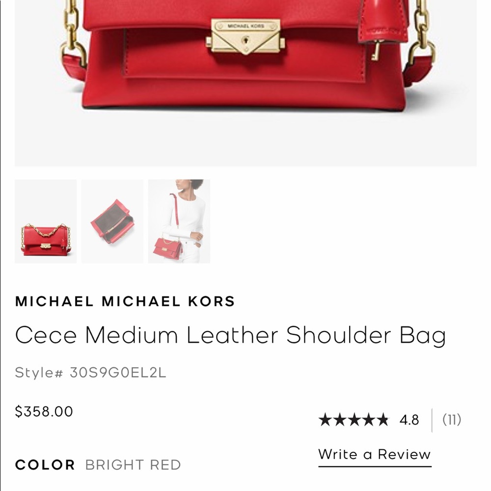 Michael Kors CeCe medium bright red shoulder bag